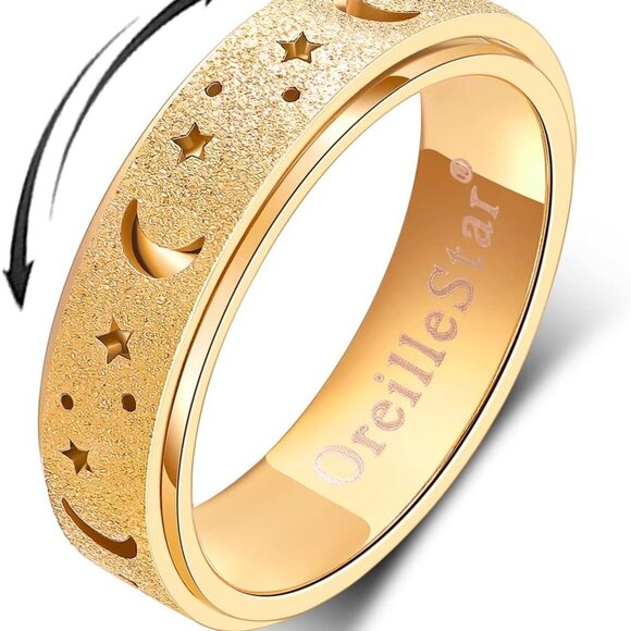 Anxiety Ring for Women Spinner Thumb Ring Stainless Steel Fidget Toys Adults Fid - Picture 1 of 5